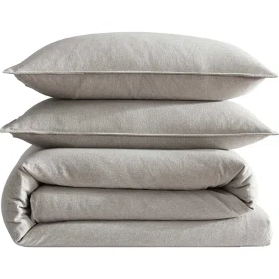 Calvin Klein Mélange Flannel Duvet Cover & Sham Set In Natural