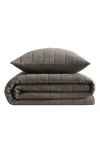 Calvin Klein Mélange Flannel Quilt In Chocolate