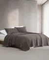 Calvin Klein Melange Flannel Quilt In Chocolate
