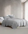 Calvin Klein Melange Flannel Quilt, Queen In Silver Grey