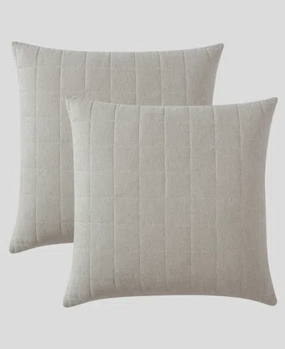 Calvin Klein Melange Flannel Sham Pair, European In Neutral