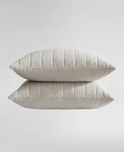 Calvin Klein Melange Flannel Sham Pair, King In Neutral