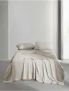 Calvin Klein Melange Flannel Sheet Set In Neutral