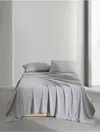Calvin Klein Melange Flannel Sheet Set In Gray