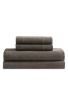 Calvin Klein Mélange Flannel Sheet Set In Chocolate