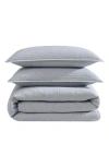 Calvin Klein Modern Ribbed Jersey 3 Piece Duvet Cover Set, King In Blue