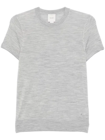 Calvin Klein Ribbed Crew Neck T-shirt In White