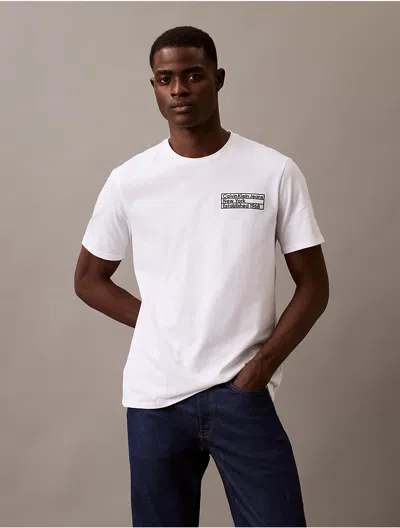 Calvin Klein Men's Short Sleeve 1968 Monogram Logo Graphic Classic T-shirt In Brilliant White