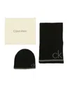 Calvin Klein Men's 2-piece Fuzzy Scarf And Hat Set In Black