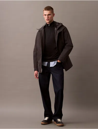 Calvin Klein Men's 3-in-1 Mid Length Jacket In Asphalt
