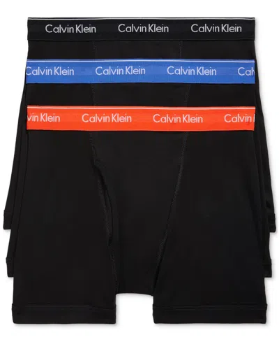 Calvin Klein Men's 3-pack Cotton Classics Boxer Briefs Underwear In Black Assorted