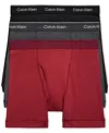 Calvin Klein Men's 3-pack Microfiber Stretch Boxer Briefs Underwear In Prs Black