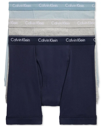 Calvin Klein Men's 3-pack Cotton Classics Boxer Briefs Underwear In Shoreline,grey Heather,arona