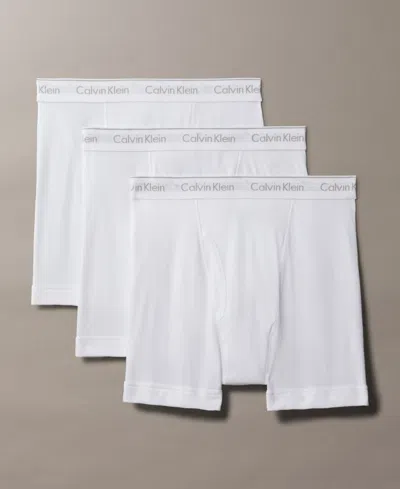 Calvin Klein Men's 3-pack Cotton Classics Boxer Briefs Underwear In White