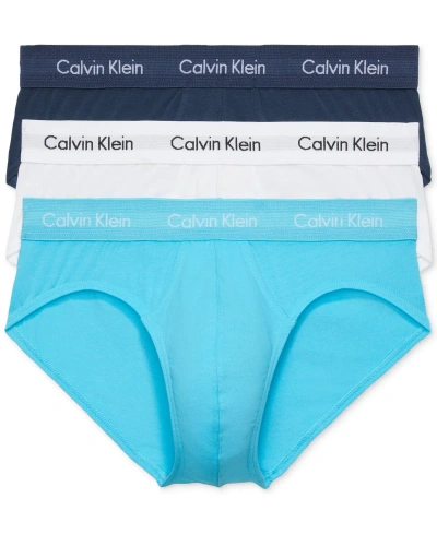 Calvin Klein Cotton Stretch Moisture Wicking Hip Briefs, Pack Of 3 In N35 White/