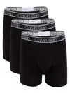 Calvin Klein Men's 3-pack Logo Supima Cotton Blend Boxer Briefs In Black