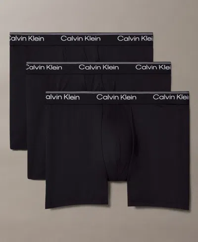 Calvin Klein Assorted 3-pack Microfiber Boxer Briefs In Black