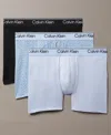 Calvin Klein Men's Microfiber Stretch 3-pack Boxer Brief In Blue