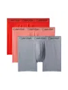 Calvin Klein Men's 3-pack Micro Stretch Boxer Briefs In Molten/sleet/crabapple