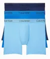 Calvin Klein Men's 3-pack Micro Stretch Boxer Briefs In Navy/artesianblue/blue Paradise