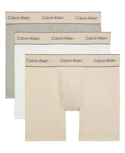 Calvin Klein Men's 3-pack Stretch Cotton Boxer Briefs In Neutral