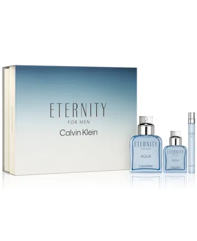 Calvin Klein Men's 3-pc. Eternity Aqua Eau De Toilette Gift Set In No Color