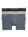 Calvin Klein Men's 3-pack Microfiber Stretch Low-rise Trunk Underwear In Black Turbulence Grey