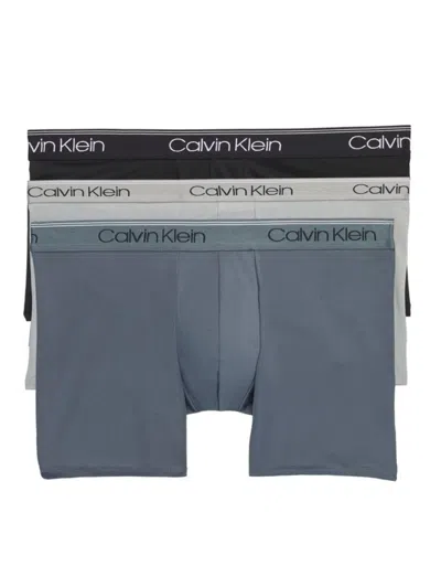 Calvin Klein Men's 3-piece Micro Stretch Low-rise Trunks Set In Black Turbulence Grey