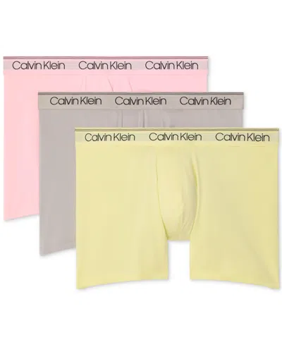 Calvin Klein Men's 3-pk. Micro Stretch Moisture-wicking Boxer Briefs In Multi