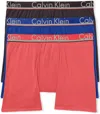 Calvin Klein Men's 3 Underwear Comfort Microfiber Boxer Briefs In Surf The Web/azalea/phantom In Multi