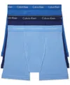 Calvin Klein Classics 3-pack Cotton Boxer Briefs In Blue