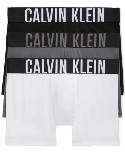 Calvin Klein Men's 3-pack Intense Power Micro Boxer Briefs In Black,gray Sky,white