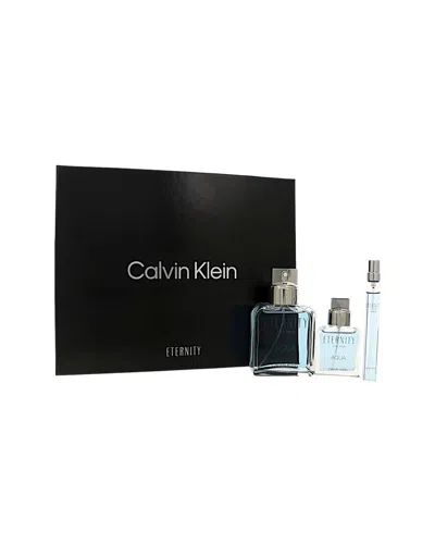 Calvin Klein Men's 3pc Eternity Aqua Gift Set In Transparent