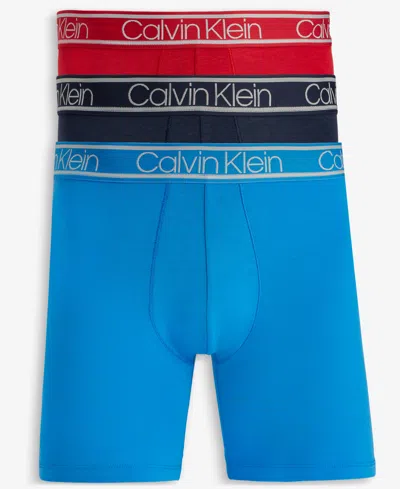 Calvin Klein Men's 3pk. Comfort Logo Boxer Briefs In Black,red,blue