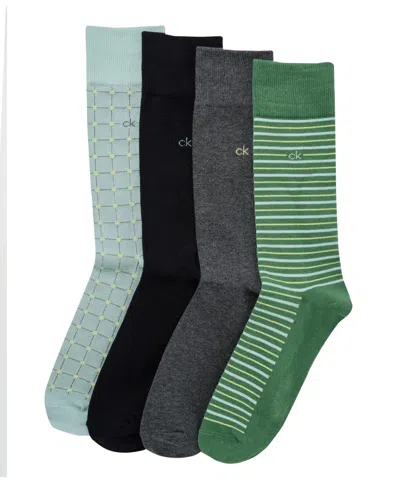Calvin Klein Men's 4-pack Assorted Crew Socks Set In Multi