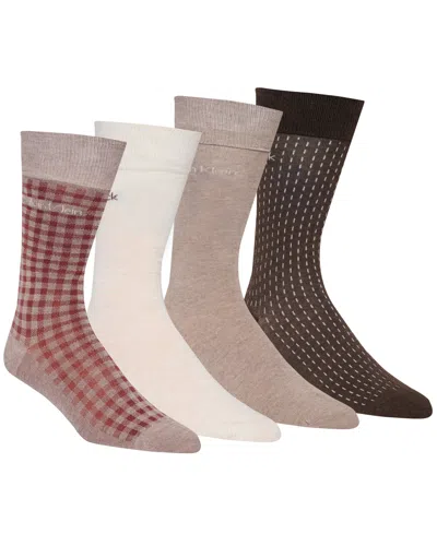 Calvin Klein Men's 4-pack Dress Crew Socks In Multi
