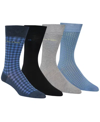 Calvin Klein Men's 4-pack Dress Crew Socks In Multi