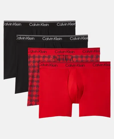 CALVIN KLEIN MEN'S 4-PIECE MICRO STRETCH BOXER BRIEF SET