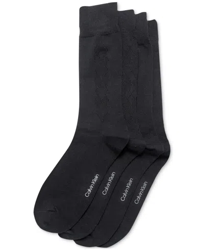 Calvin Klein Men's 4-pk. Crew Dress Socks In Black