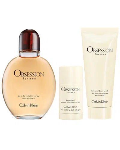 Calvin Klein Men's 4.2oz Obsession 3pc Set In Transparent