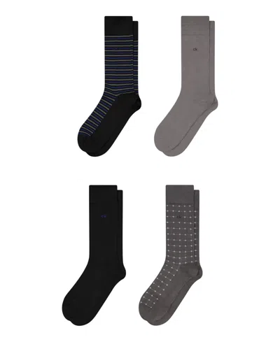 Calvin Klein Men's 4-pack Assorted Crew Socks Set In Multi