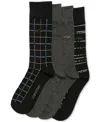 Calvin Klein Men's 4pk. Logo Dress Socks In Black Asst