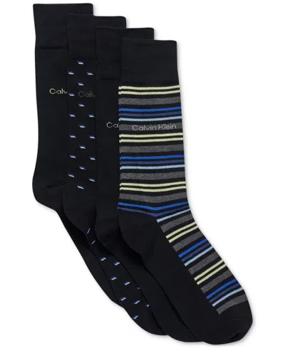 CALVIN KLEIN MEN'S 4PK. TEXTURED LOGO CREW SOCKS