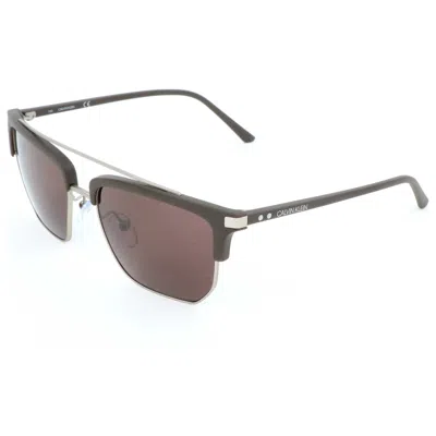Calvin Klein Men's 54mm Matte Dark Brown Sunglasses In Black
