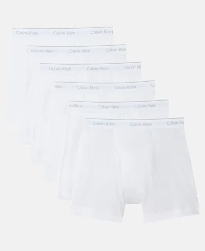 Calvin Klein Men's 6-pack Classic Cotton Boxer Bries In White