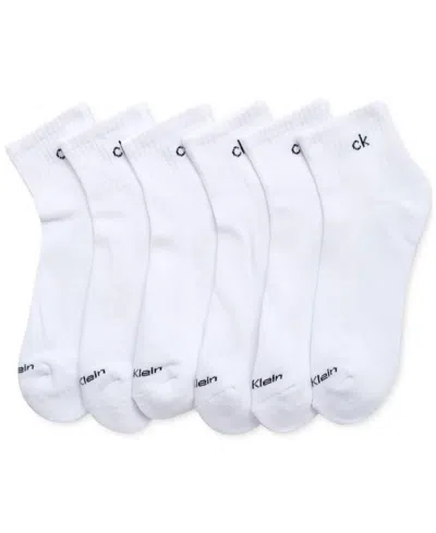 Calvin Klein Men's Cushion 6-pack Crew Socks In White