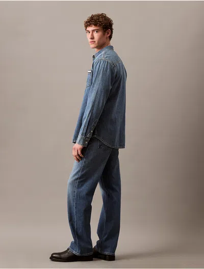 Calvin Klein Men's 90s Straight Jeans In Tinted Stone