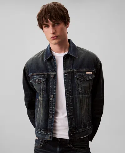 Calvin Klein Men's 90s Trucker Long Sleeve Jacket In Gray