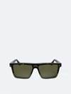 Calvin Klein Men's Acetate Modified Square Sunglasses In Dark Havana/khaki