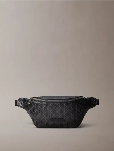 Calvin Klein Men's Allover Emblem Logo Belt Bag In Black
